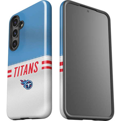 NFL Tennessee Titans White Striped Galaxy S24 Plus Impact Case